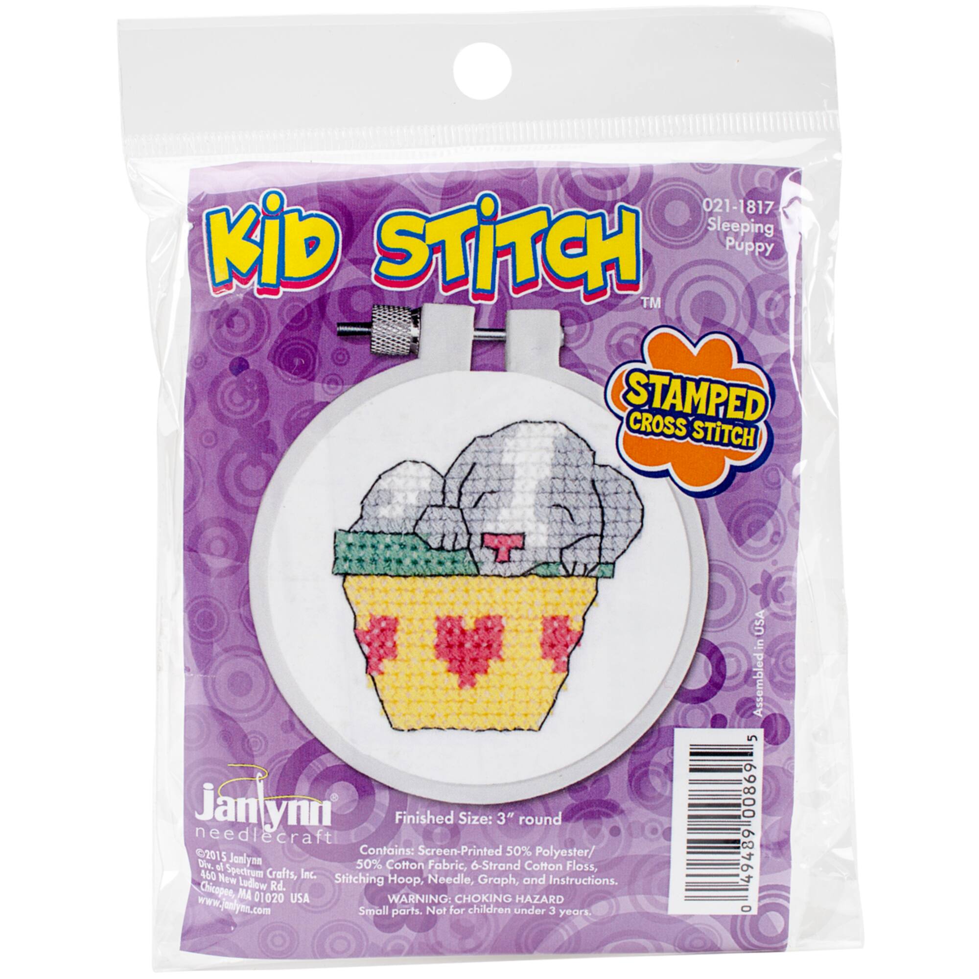 Janlynn® Kid Stitch Sleepy Puppy Stamped Cross Stitch Kit